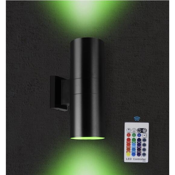 Yasotek Up and Down Lights Outdoor, RGBW Exterior Wall Sconce RGB Color Changing - Picture 1 of 7
